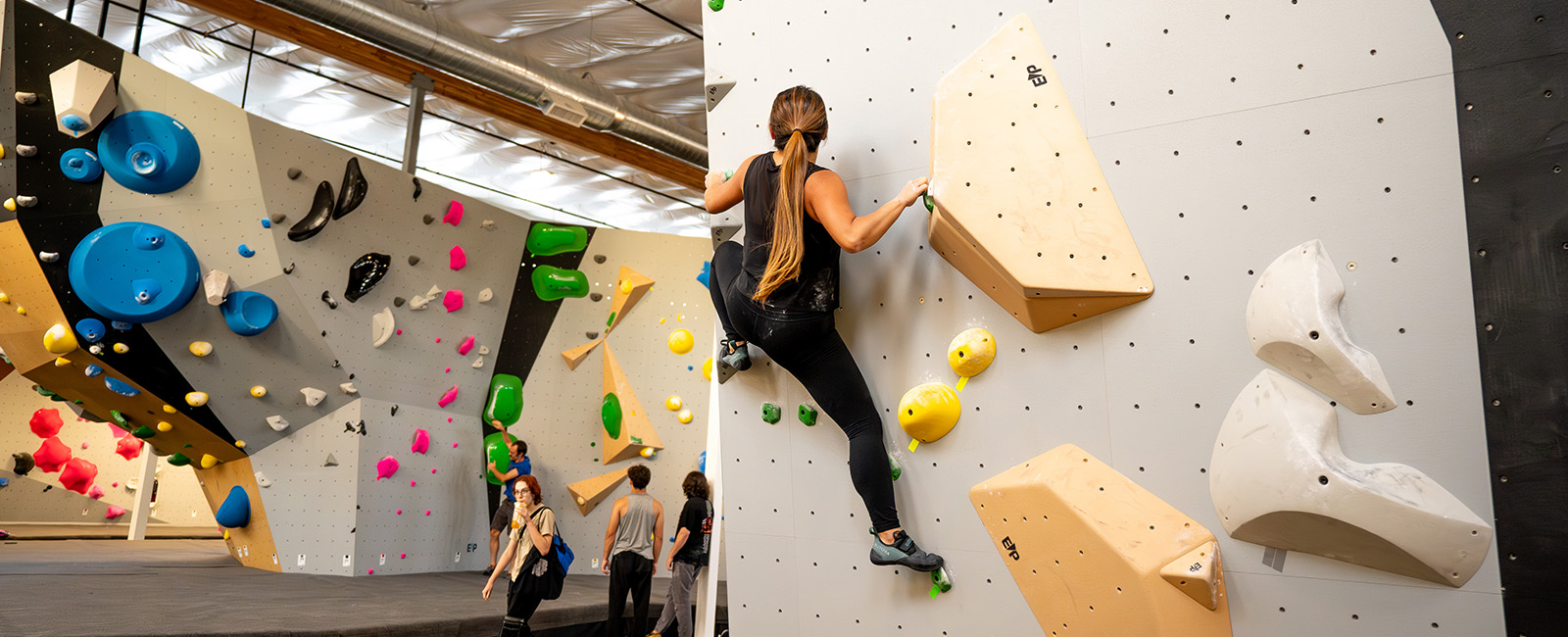 woman roped climbing